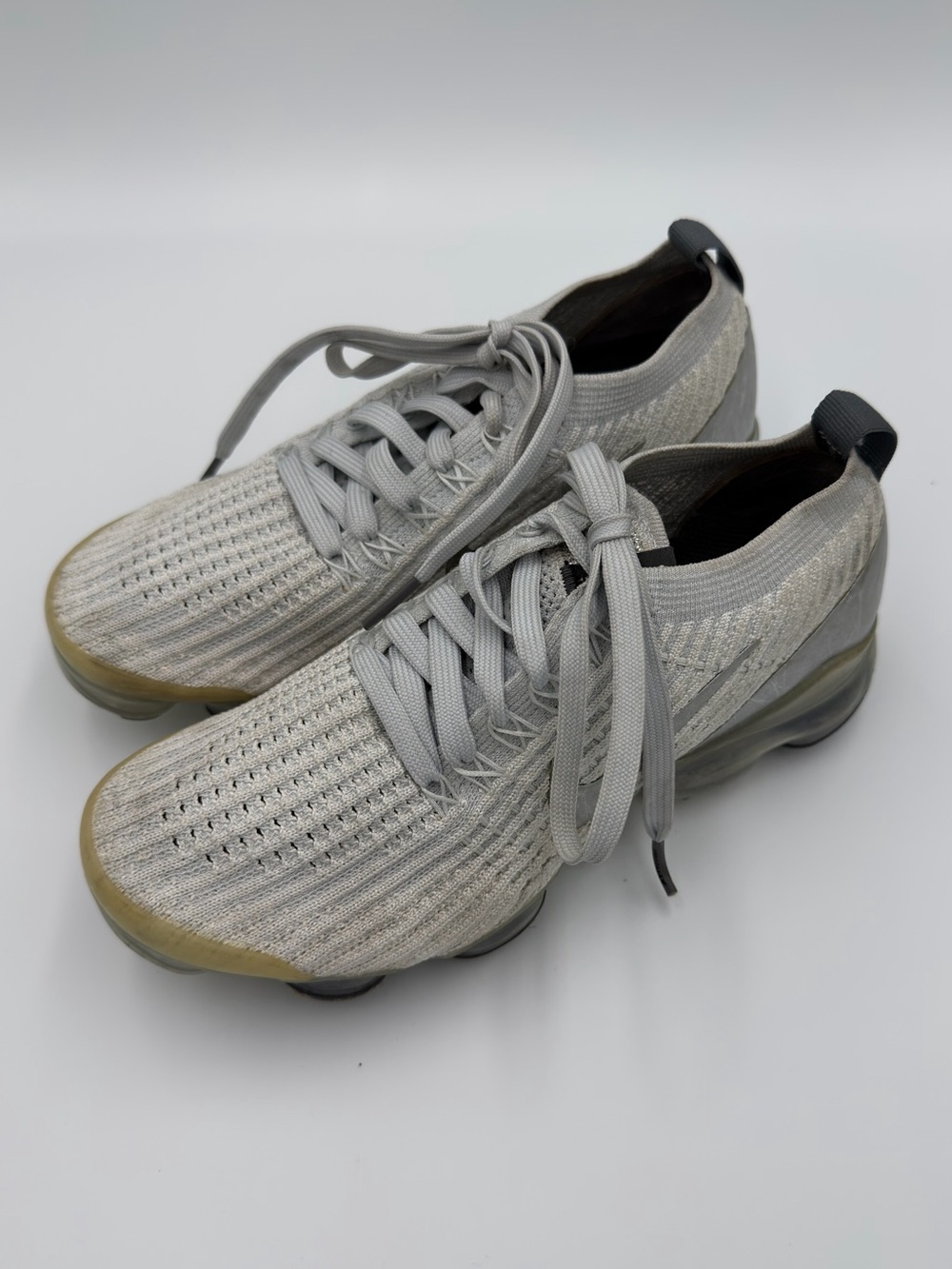 Nike Air Vapormax Flyknit 3 Silver Grey Women's Size 6 AJ6910-101 Running Shoe